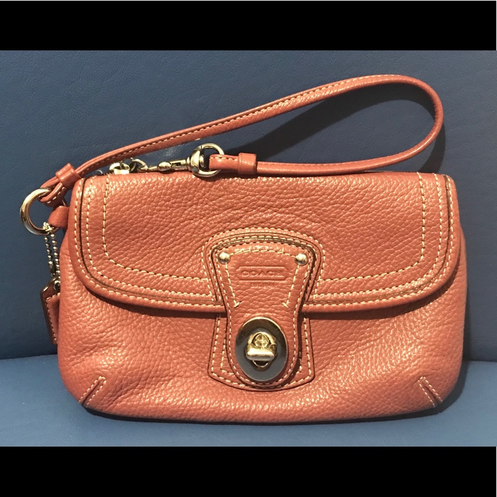 Coach Legacy leather turnlock flap wristlet